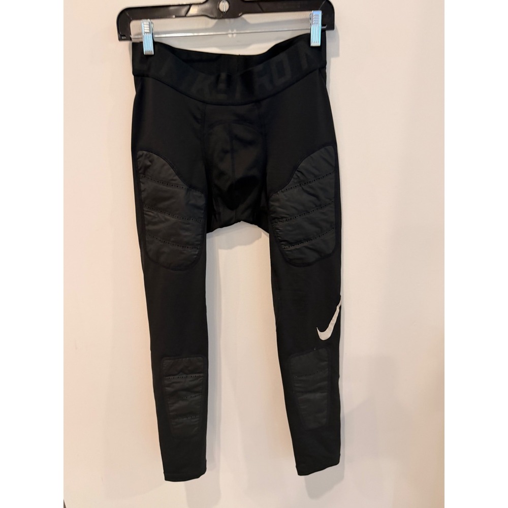 Nike Pro Hyperwarm Compression Padded Football Tights Mens Large Black Training